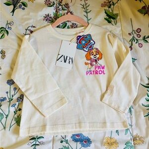 Zara Kids Paw Patrol Cream Shirt 2y